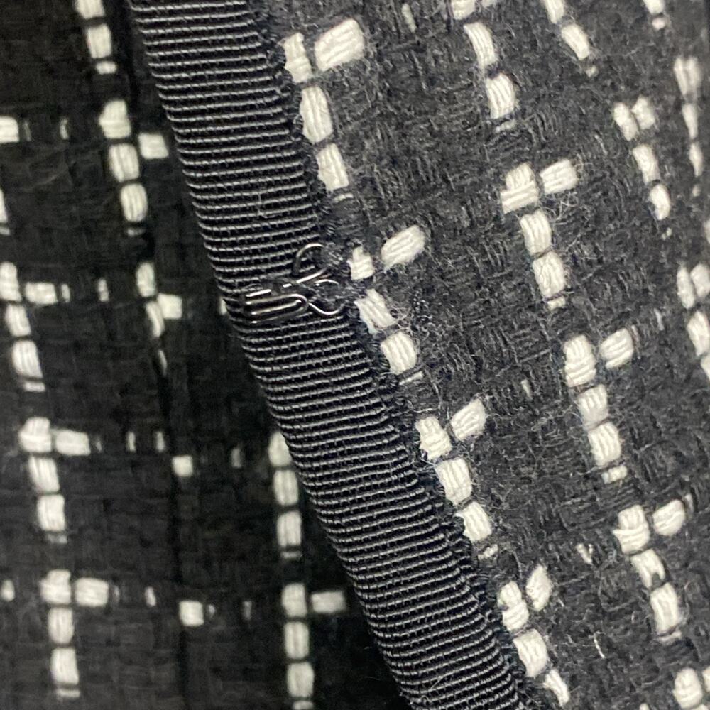 Judy Bond Blazer Womens 16 Tweed Black Check Jacket Fringe Boucle Office Boxy - Picture 7 of 13